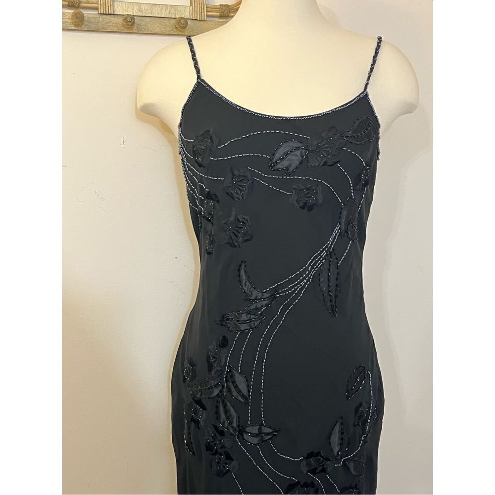 Night Scene Y2K Black Beaded Formal Dress L - Picture 2 of 11
